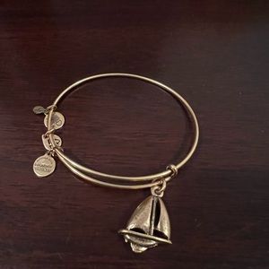 Alex and Ani Gold/Bronze Colored Bracelet — Sailboat Charm